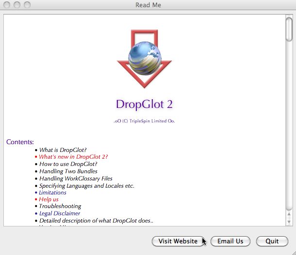 DropGlot 2.0 : Main window