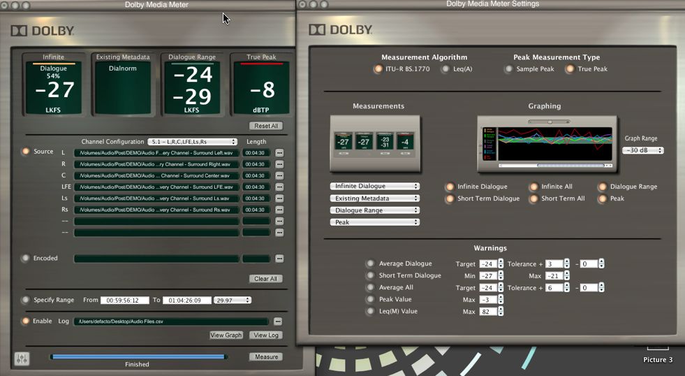 Dolby Media Meter 2.1 : Main window
