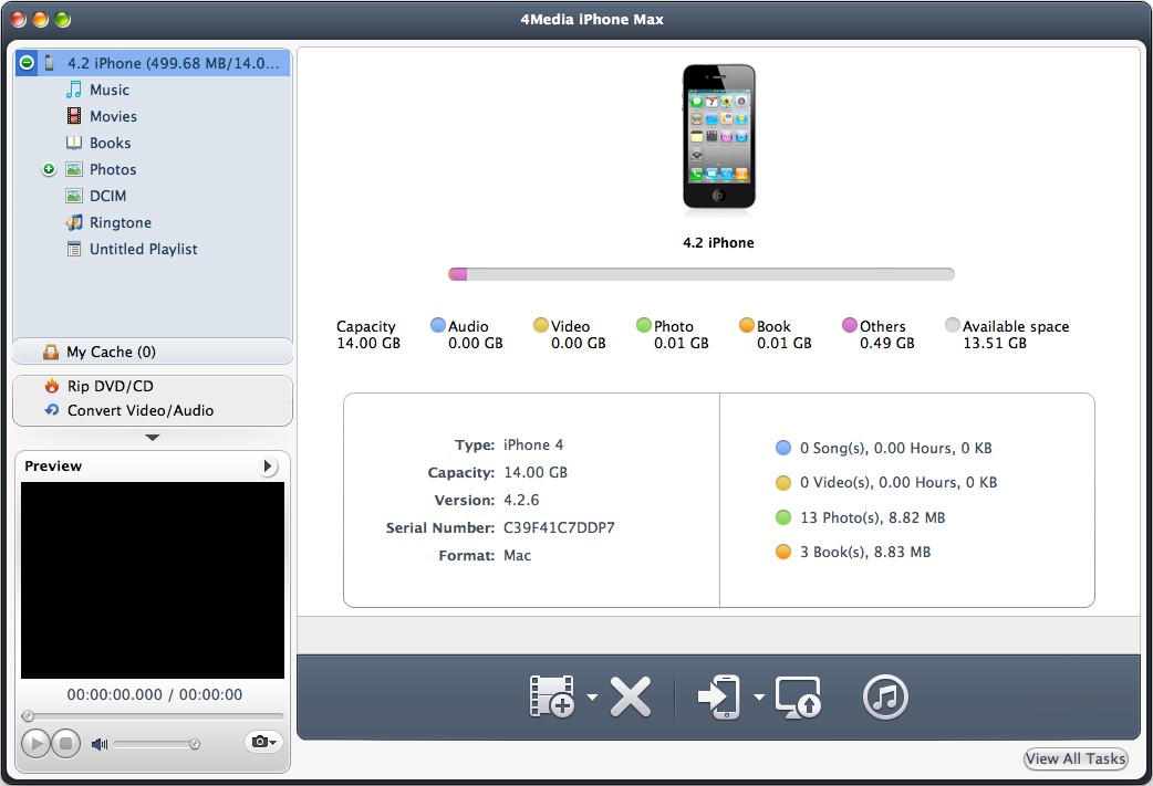 4Media iPhone Max 4.2 : Main Window