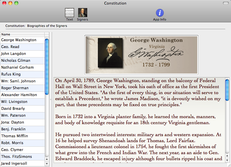 Constitution for Mac 1.0 : Biographies