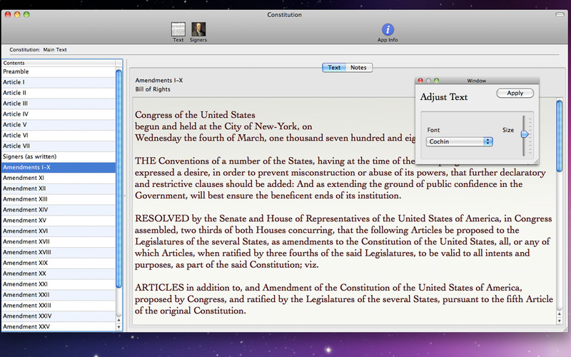 Constitution for Mac 1.0 : Constitution for Mac screenshot