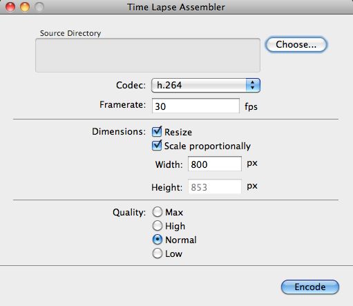 Time Lapse Assembler 1.5 : Program window