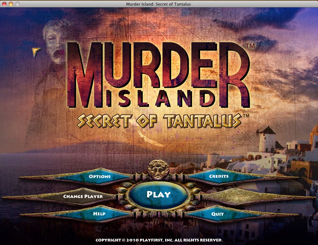 Murder Island: Secret of Tantalus 1.0 : Main menu