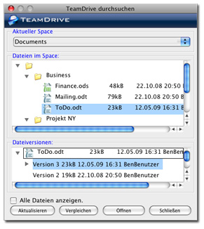 TeamDrive 2.4 : Main window