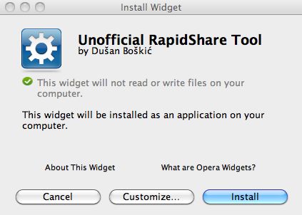Unofficial RapidShare Tool 1.0 : Main window