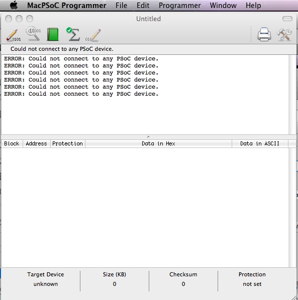MacPSoC Programmer 1.1 : Main window