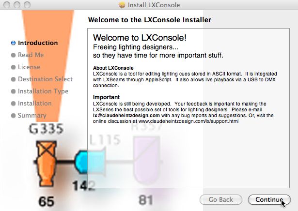 LXConsole 2.1 : Main window