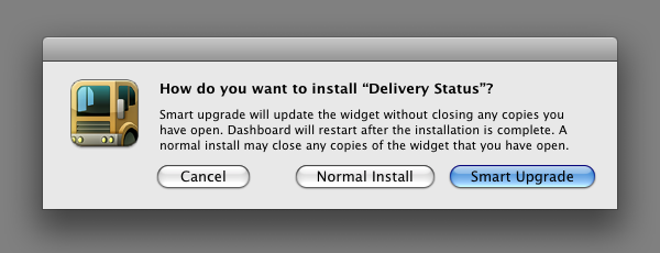 Smart Widget Installer 1.1 : Main window