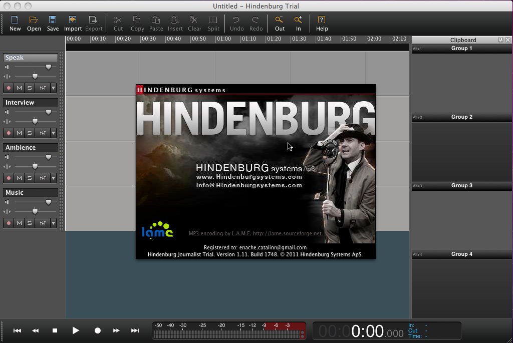 Hindenburg 1.1 : Main window