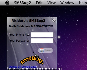 SMSBug2 2.0 : Main window
