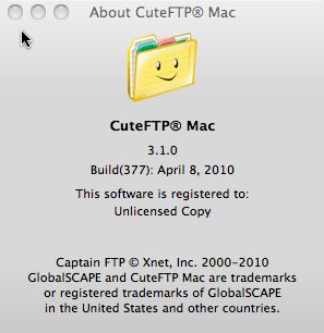 CuteFTP Mac 3.1 : Main window