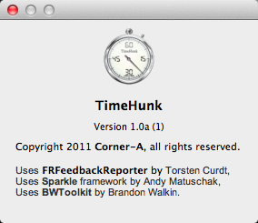 TimeHunk 1.0 : About Window