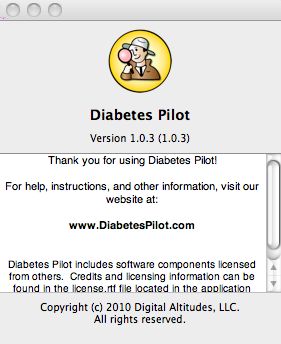 Diabetes Pilot 1.0 : Main window