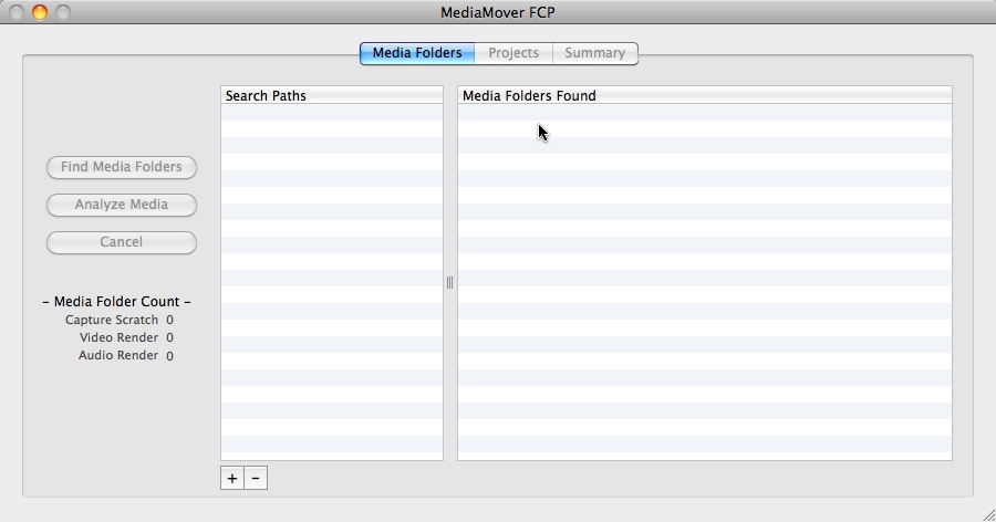 MediaMover FCP 1.2 : Main window