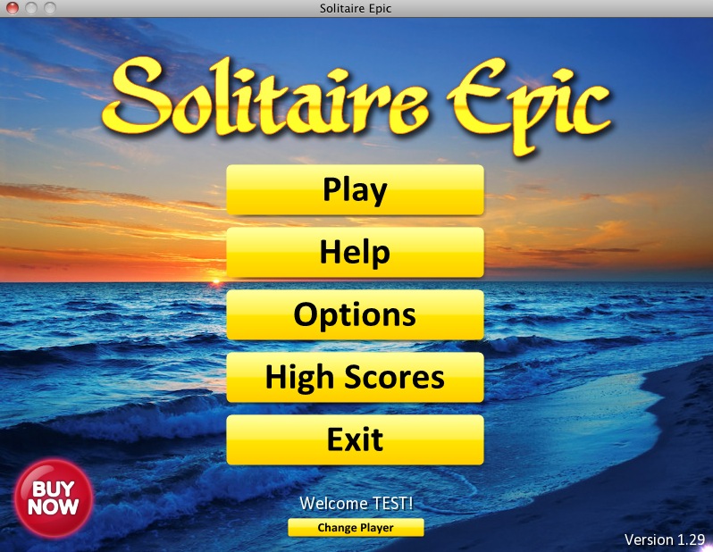 Solitaire Epic 1.2 : Menu