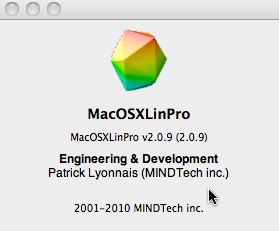 MacOSXLinPro 2.0 : Main window