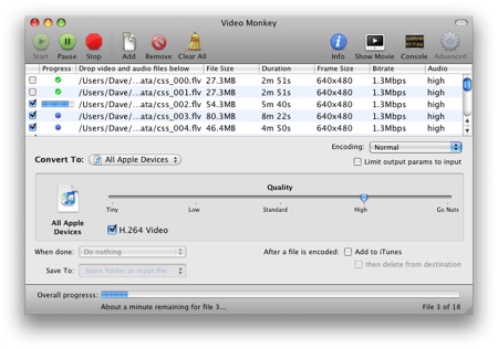 VideoMonkey 0.1 : Main window