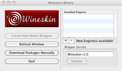 Wineskin Winery 1.1 : Main interface