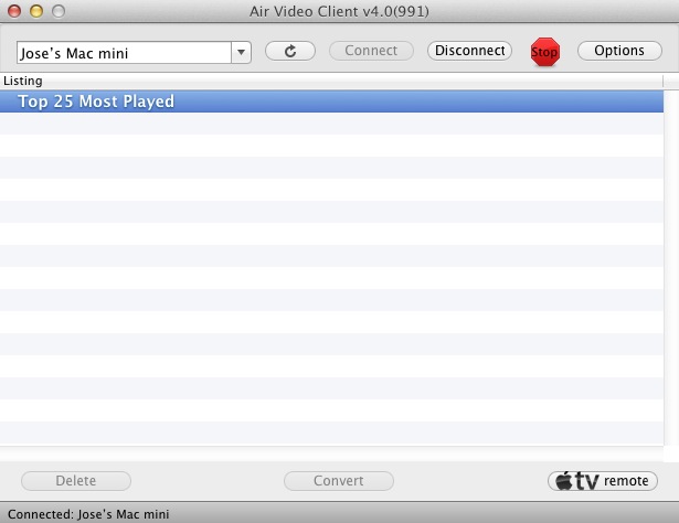 Mac AirVideo Client : Main window