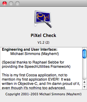 PiXel Check 1.2 : Program version