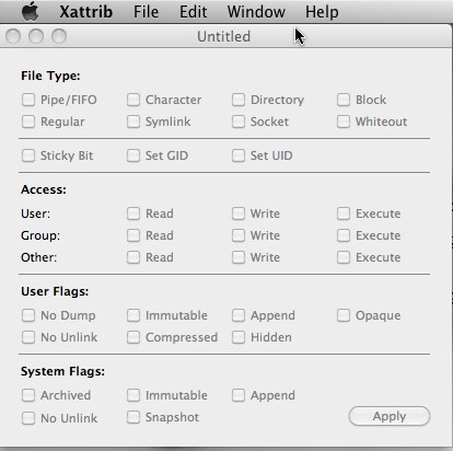 Xattrib 2.1 : Main window