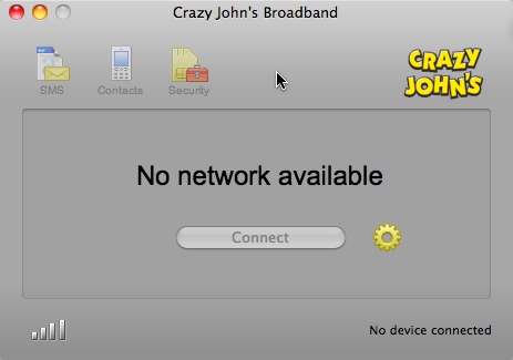 Crazy John's Broadband 1.0 : Main window