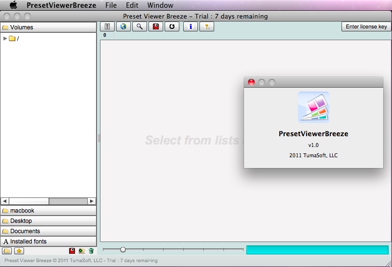 PresetViewerBreeze 1.0 : Main window