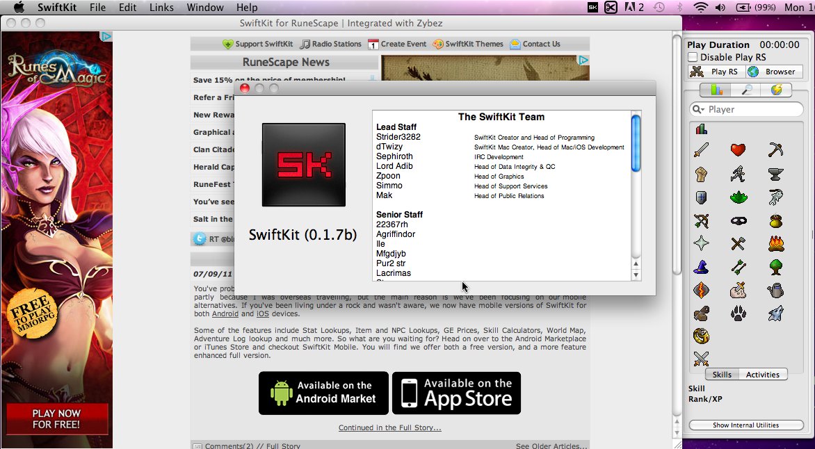 SwiftKit 0.1 beta : Main window