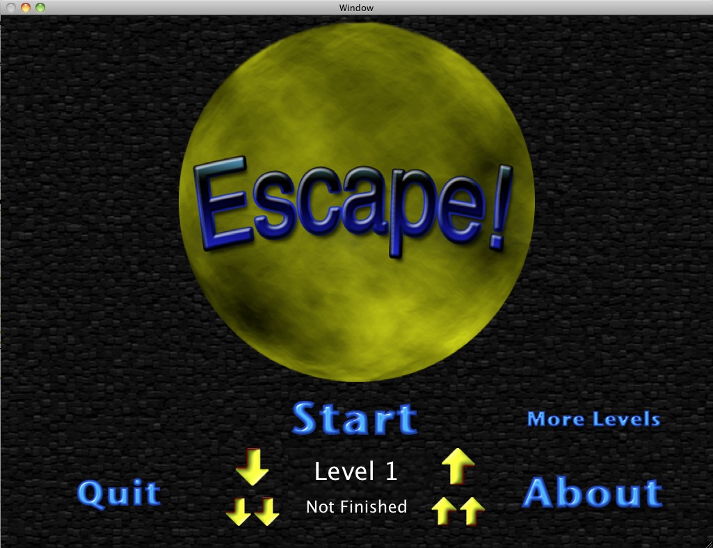 Escape Lite 1.0 : Main menu