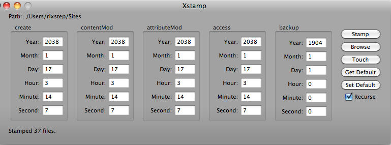 Xstamp 2.0 : Main window