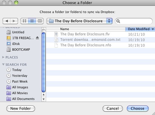 MacDropAny 1.5 : Choose folder