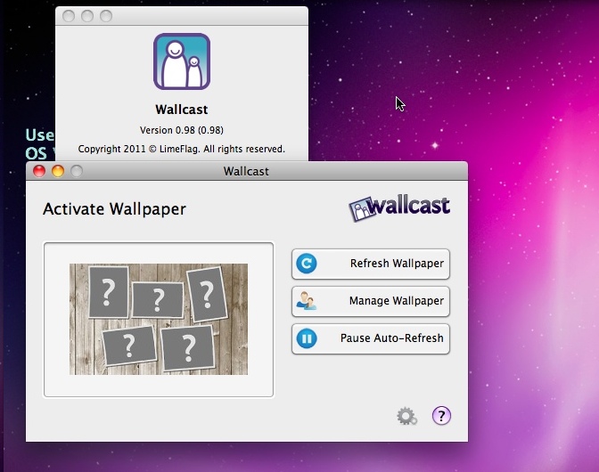 Wallcast 0.9 : Main window