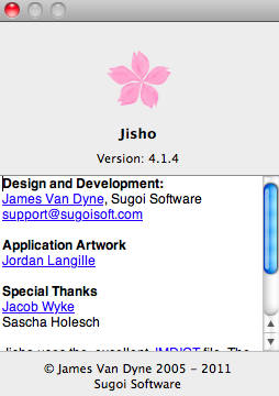 Jisho 4.1 : Program version