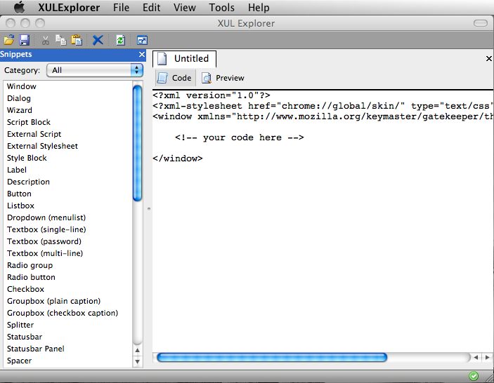 XUL Explorer 1.0 : Main window