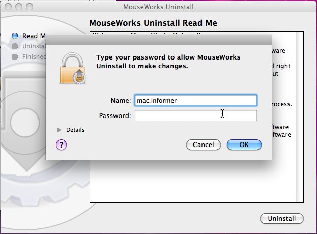 MouseWorks Uninstall 3.0 : Main window