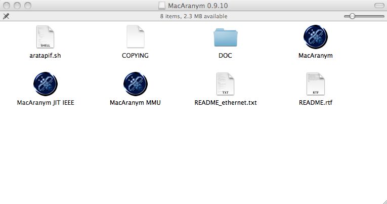 MacAranym 0.9 : Main window