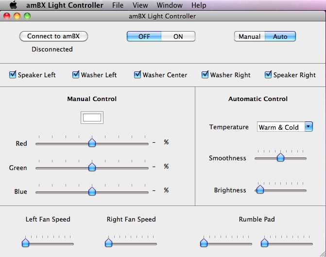 amBX Light Controller 1.2 : Main window