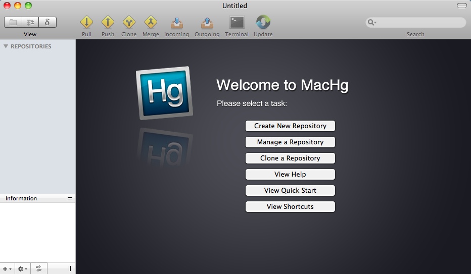 MacHg 1.0 beta : Main window