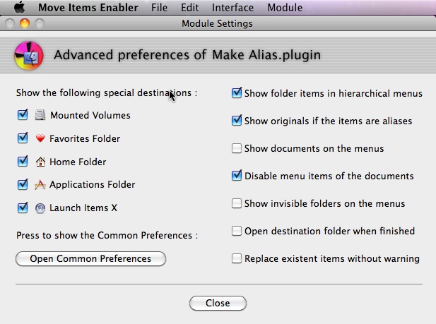 Move Items Enabler 1.6 : Main windows