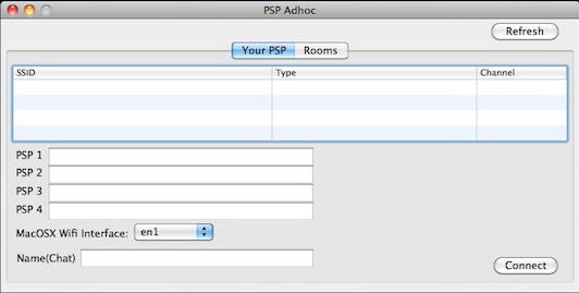 PSPAdhoc 1.0 : Main window