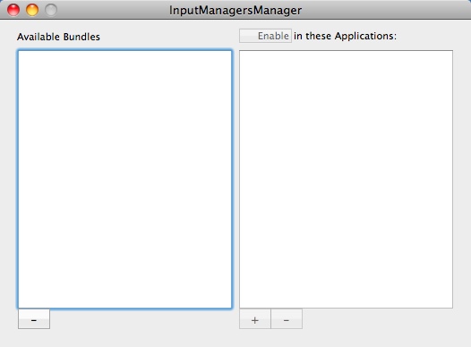 InputManagersManager 1.0 : Main window