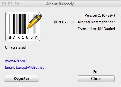 Barcody 2.1 : Main window