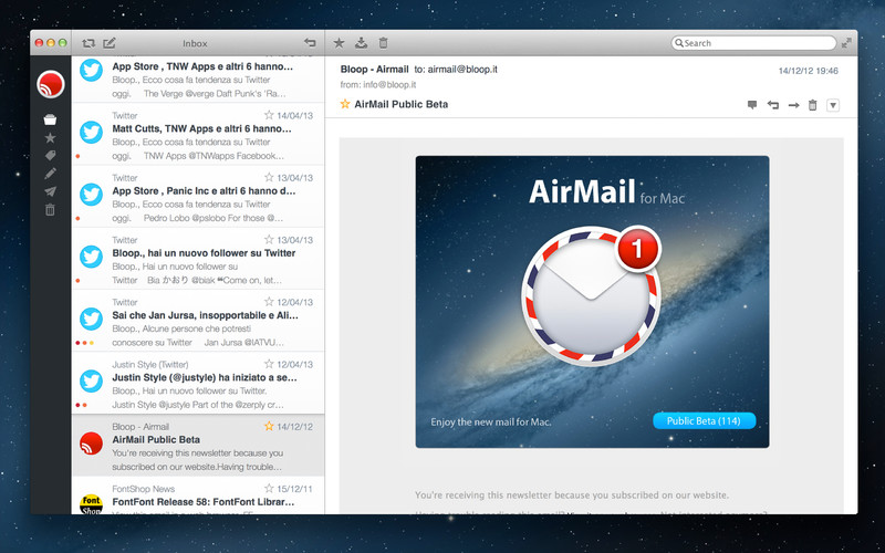 AirMail 1.1 : Airmail screenshot