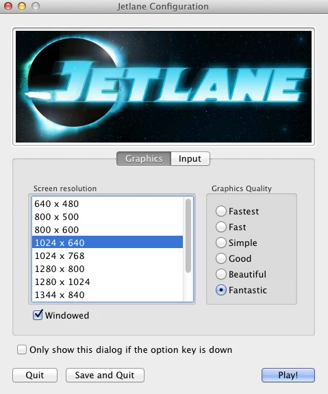 Jetlane 1.0 : Configuration