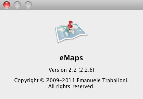 eMaps 2.2 : About window