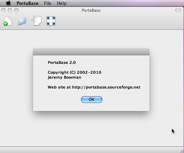 PortaBase 2.0 : Main window