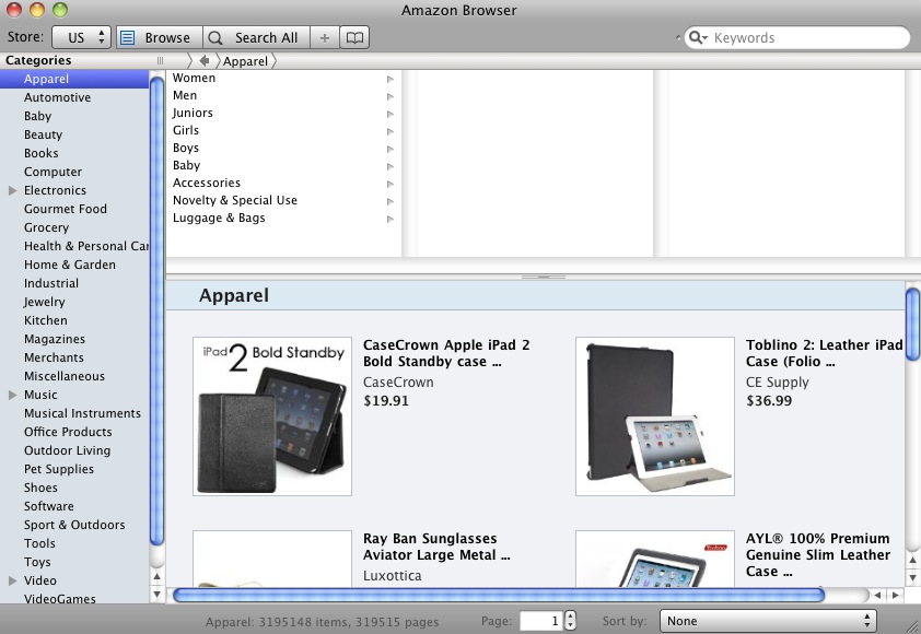 Mac Amazon Browser 1.6 : Main window