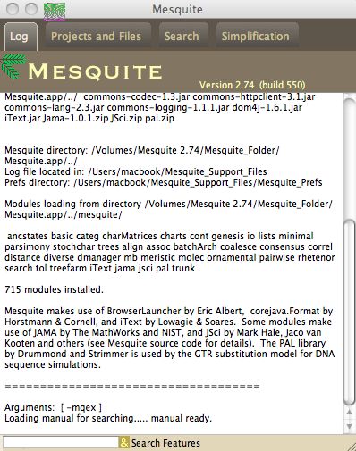 Mesquite OSX 2.7 : Main window