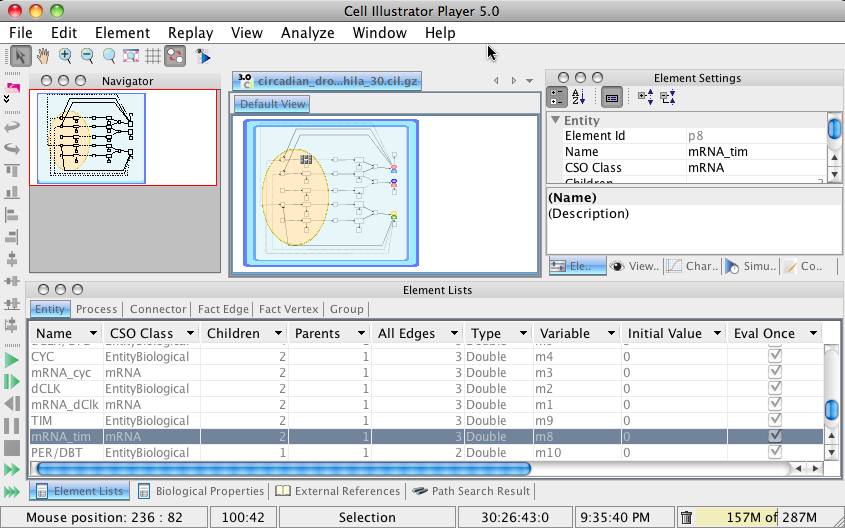 Cell Illustrator Player 5.0 : Main window