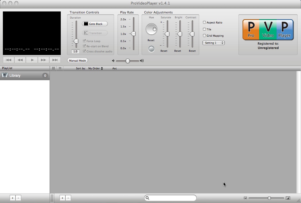 ProVideoPlayer 1.4 : Main window
